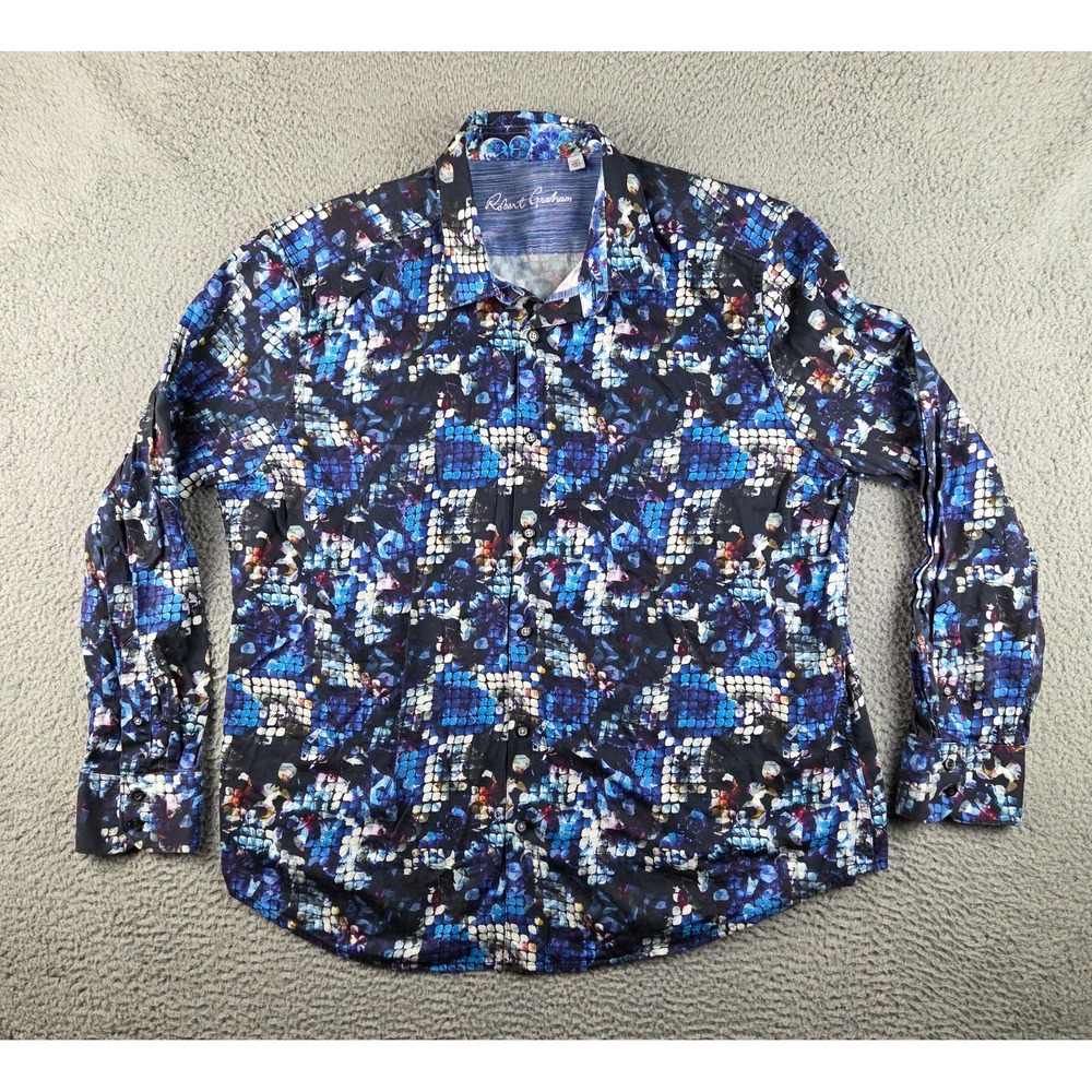 Robert Graham Chaney Mens 3XL Geometric Abstract Cotton Long Sleeve Shirt
